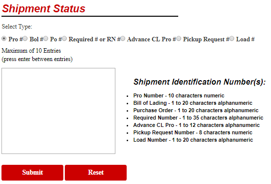 Check LME shipment status using online tracking form