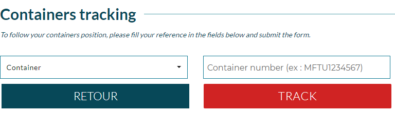 Marfret tracking by providing reference number