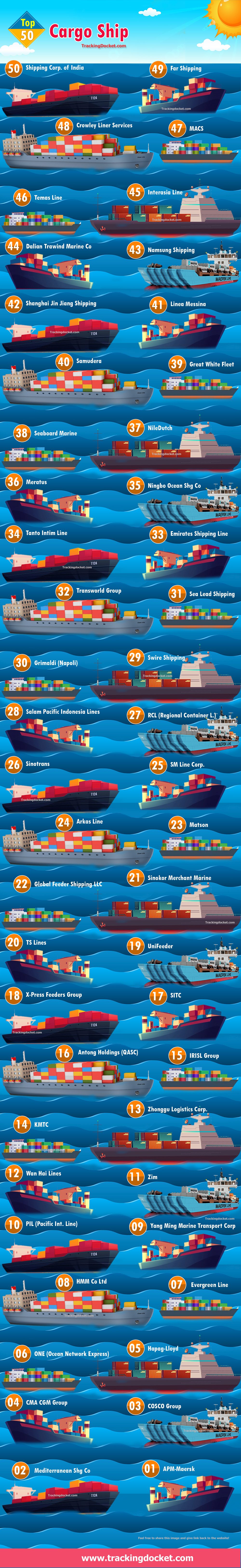 Biggest shipping companies in the world explained with an infographic